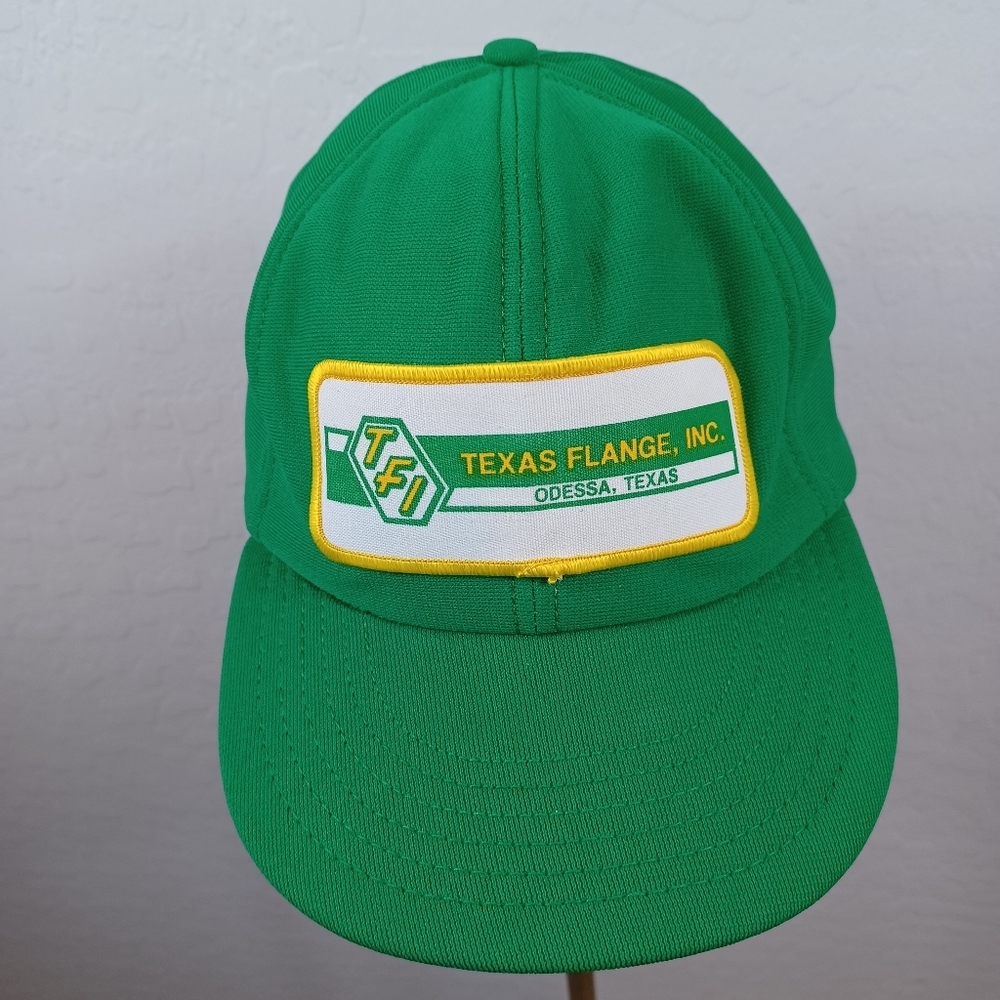 Vintage Texas Flange Inc. Odessa, Texas Patch Green Snapback Patch Trucker Hat